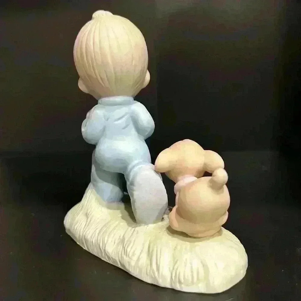 Precious Moments Little Boy With Dog Jonathan & David 5" Figurine Vintage 1979 - Picture 2 of 3